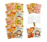TINYMILLS Autumn Animals Kids Coloring Book Set with Crayons - 12 Pack Fall Woodland Creatures Activity Books for Children | Thanksgiving Party Favors, Classroom Prizes, Non-Candy Autumn Treats