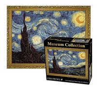 TINYOUTH 1000 Pieces Puzzle for Adults, 《Starry Night》Museum Collection Jigsaw, 70x50CM 2mm Thickness Famous Oil Painting Puzzle, Stress Reliever Staycation Kill time for Adults Kids 14+