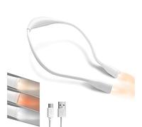 TINYOUTH White Neck Lamp for Reading, 1000mAh USB Rechargeable Book Neck Light Knitting Light with 3 Light Modes Stepless Dimming for Fishing Repairing Sewing Craftwork Crocheting