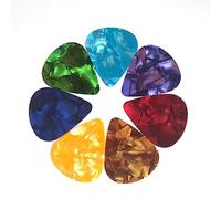 tinysiry 30pcs Guitar Picks,Ukulele Guitar Plectrums 0.5mm 0.75mm 1.0mm Mixed Colorful Picks for Musical Instrument Accessories, Non-slip Plectrums for Electric Acoustic Brass 30PCS