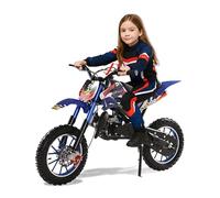 tinysiry 49cc 2-Stroke Kids Dirt Bike Gas Powered Mini Motorcycle, Pocket Motocross Bike for Youth with Front and Rear Disc Brakes, Off-Road Tires, Max Speed 40KM/H, Soft Cushion, Alloy Frame Blue