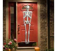 tinysiry 5.4Ft/165cm Life Size Skeleton,Halloween Skeleton Full Body Large Human Bones Realistic Plastic Skeleton with Movable Joints Poseable Joint Hanging Skeleton Decor for Halloween 170cm