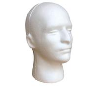 tinysiry Foam Man Mannequin Head, Male Foam Head Form Lightweight Display Stand, Hats Glasses Display Stand Mannequin Display for Masks Hats Wigs Halloween Decoration White