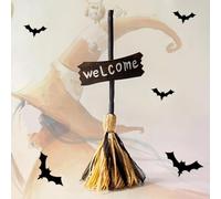 tinysiry Halloween Witch Broom Animated Light-up Moving Broomstick, Wizard Flying Broom Accessory with Sound, Halloween Costume Accessory for Indoor Outdoor Halloweens Party Porch Decoration A