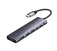 tinysiry USB Docking Stand Multifunctional PD Charging Metal Type-C To HDMI-compatible 4K USB3.0 9 In 1 Hub Splitter for Office Grey