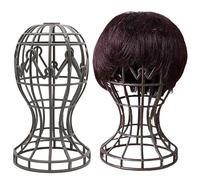 tinysiry Wig Stand, Wig Holder Display Tool for Short Wigs, Portable Wig Dryer for All Wigs, Plastic Women Wig Extend Hair Stand, Wig Holder for Displaying & Storage Black