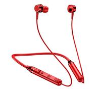 tinysiry Wireless Earphone Bluetooth-compatible5.1 Sports Dynamic Neckband Earphone High Fidelity for Calling Red