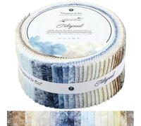 Tinyspool & Co. Jelly Roll Fabric Strips for Quilting, Crafting, and Sewing, 40 Strip Assorted Bundle, Soft Cotton for Blanket, Rug, Upholstery, Home Decor, and Purse Making, Tidepool