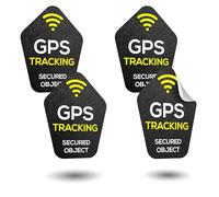 TinyTag® 4 x Warning Stickers for GPS Tracker - Weatherproof Warning Sticker as Theft Protection for Your Bike, eBike, Car, Motorcycle & Suitcase - Bomb-proof & Durable | Bicycle Sticker (Pack of 4)