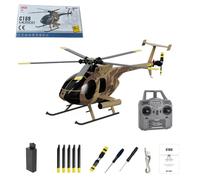 TinyWizTo 1/28 MD500 C189 RC Little-Bird-Helicopter, 2.4G 4CH 6-axis Gyro Single-Rotor Aircraft Model with One-Key TOL (RTF Version/Camo)