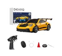 TinyWizTo 1/43 Scale Alloy RC Drift Car, 2.4G 4WD Full-Proportional 20KM/H RC Racing Sport car with LED Lights and Gyro (RTR)