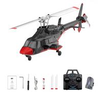 TinyWizTo 1/53 A61 Air-wolf Mini RC Helicopter Model, 2.4G 6G 4CH Single Rotor Flybarless RTF RC Airplane with Optical Flow Altitude Hold, Gift for Adults