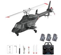 TinyWizTo 1/53 A61 Air-wollf Mini RC Helicopter Model, 2.4G 6G 4CH Single Rotor Flybarless RTF RC Airplane with Optical Flow Altitude Hold, Gift for Adults