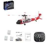 TinyWizTo UH-60 Blackhawwk Flybarless RC Helicopter Model, 2.4G 5CH Realistic Aircraft Model with Barometric Altitude Hold, Optical Flow Positioning & One-Key Inverted Flight (RTF/Red-White)