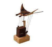 TinyWizTo Wooden Bionic Manta Ray Dynamic Model, Moving Marine Biological Model, Desktop Relaxation Decor