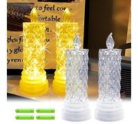 TinyYouth Set of 2 LED Candles, Table Candles with AAA Battery, Diamond Shell, Perfect for Wedding, Party, Anniversary, Engagement Decoration