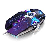 Tioamy Gaming Mouse Wired Game Mice USB Silent Optical Mouse 3200DPI RGB Colorful Gradient Backlit 7 Buttons for Desktop Laptop Computer Gamer PC Windows Mac