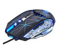 Tioamy Gaming Mouse Wired USB External Mice RGB Multi Colour Silent RGB Mechanical Game Mouse with Light 3200 dpi 7 Buttons for Computer Desktop Laptop PC MAC