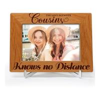 TIOFUNO Cousins Gifts, Best Cousins Picture Frame, Sister Photo Frame, The Love Between Cousins Knows No Distance, Wood 4x6 Picture Frame for Desk Display-A22