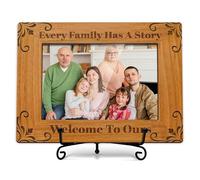 TIOFUNO Family Picture Frame 4x6, Adoption Day Gifts for Stepdad Stepmom, Mother's Day Bonus Mom Gift, Father's Day Bonus Dad Gifts, Every Family Has a Story A21-1