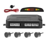 Tioheam Car Parking Sensor - Car Auto Vehicle Visual Reverse Backup Radar System with 4 Parking Sensors, Garage Aid with LCD Distance Display Buzzer Beep-Beep Alarm Indicator