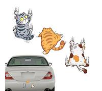 Tioheam Cat Cartoon Car Decals - Climbing Cats Funny Decal | Cartoon PVC Animal Stickers, Removable Waterproof Stickers for Wall Window Laptop Motorcycle