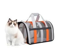 Tioheam Foldable Pet Bag - Foldable Carrier Bag,Travel Carrier with Multiple Mesh Panels for Flying, Visiting The Vet for Long Time, Travel, Driving