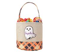 Tioheam Halloween Candy Bucket - Kids Halloween Candy Bag Storage Basket,Festive Cute Tote Buckets Bags with Handles for Living Room Home Fireplace Mall Window Display