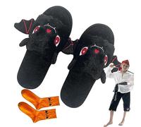Tioheam Halloween Slippers,Anti-Skid Cozy Plush Slippers With Socks - Warm Plush House Slippers, Indoor Home Slipper, Cute Halloween Style Slippers For Girls Women Girlfriend