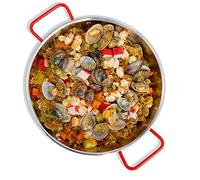 Tioheam Large Frying Pan - Stainless Steel Everyday Pan with Double Ear Anti-Scald Ear Handle Easy to Clean - Small Stockpots Pasta Pots for Hobs Induction, Oven Safe