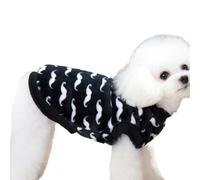 Tioheam Small Dog Outfits,Mustache Pattern Dog Fleece Coat - Warm Two-Legged Dog Jacket Pet Costumes, Soft Fleece Dog Pajamas for Walking Outing