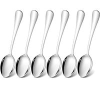 Tiokin Soup Spoons,6 Pieces 20.5cm Stainless Steel Tablespoons and Dinner Spoons, Dessert Spoons,Sliverware Dishwasher Safe