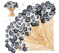 Tioncy 100 Pcs Cocktail Picks 4.7 Inch Cocktail Toothpicks for Appetizers Decorative Bamboo Skewers Fruit Food Picks Cupcake Topper for Party Supplies Charcuterie Boards Accessories(Dog Style)