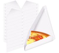 Tioncy 100 Pcs Triangle Pizza Box Disposable Mini Pizza Slice Box 9.65 x 7.28 x 1.77 Inch White Paperboard Pizza Slice Clamshell Food Container for Christmas Birthday Wedding Party Supplies