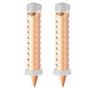 Tioncy 2 Pcs Ice Cream Cone Dispenser Waffle Cones Holder 16'' L x 3'' Dia with 2 Gaskets for Ice Cream Wall Mount