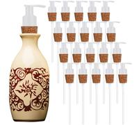 Tioncy 20 Pcs Soap Dispenser Pump with Cork Stopper Easy Press in Replacement Soap Pump Dispenser for Bottles Mason DIY Soap Lotion Jars (White)