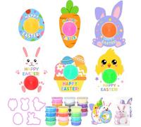 Tioncy 24 Pack Easter Classroom Gifts Bulk for Kids with Clay Molds Easter Basket Stuffers Air Dry Clay set with Mold Holiday Gifts for Classroom Party Favors