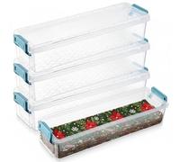 Tioncy 4 Pcs Fabric Strip Case Jelly Cotton Fabric Patchwork Roll Storage Case Bulletin Board Border Bolt Storage Sewing Cloth Organizer for 2.5 Inch Cloth Strips Arts Crafts Organizer(Large)