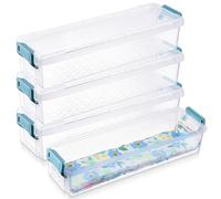 Tioncy 4 Pcs Fabric Strip Case Jelly Cotton Fabric Patchwork Roll Storage Case Bulletin Board Border Bolt Storage Sewing Cloth Organizer for 2.5 Inch Cloth Strips Arts Crafts Organizer(Large)
