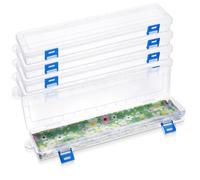 Tioncy 4 Pcs Fabric Strip Case Jelly Cotton Fabric Patchwork Roll Storage Case Bulletin Board Border Bolt Storage Sewing Cloth Organizer for 2.5 Inch Cloth Strips Arts Crafts Organizer(Medium)