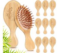 Tioncy Mini Hair Brush for Women Christmas Inspirational Bible Verse Wooden Hair Brush Natural Dangling Paddle Comb Church Aesthetic Religious Gift for Curly or Long Hair 10