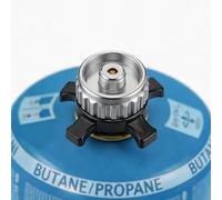 Tioneer Gas cartridge adapter Compatible for Campingaz Easy-Click/CV gas cartridges, transition from bayonet fitting to 7/16" screw thread connection (Sliver)