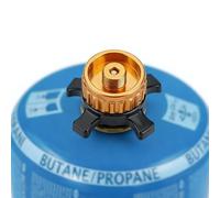 Tioneer Gas cartridge adapter for Campingaz Easy-Click/CV gas cartridges, transition from bayonet fitting to 7/16" screw thread connection (Orange)