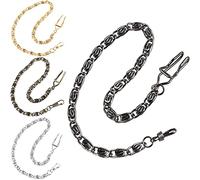 Tiong Black Pocket Watch Chain Albert Chain Antique Hanging Watch Chain 14 Inch Single Link Vest Belt