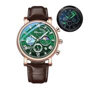 Tiong Classic Multifunctional Analogue Men's Watch, Luminous Time Watch, Starry Sky Moon Phase, Moon Phase-10