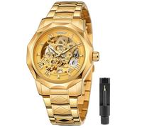 Tiong Men Mechanical Watches Automatic Self-Wind All Gold Transparent Fashion Mesh Steel Wristwatch Skeleton Male Hot Hour