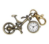 Tiong Mini Cute Bike Bicycle Shape Pocket Watch for Children,Quartz Pocket Watches with Keychain