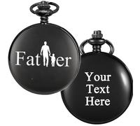 Tiong Personalised Engraved Dad Pocket Watch Classic Smooth Pocket Watch Double-Sided Custom Gift for Father Daddy Grandpa Uncle Fathers Day Gift