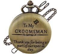 Tiong to My Groomsman Pocket Watch Groomsmen Gifts for Wedding or Proposal Pocket Watch with Chain