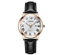 Tiong Women Watch Leather Strap Simple Style Roman Numerals Dial Analog Quartz Watch Stylish Business Ladies Watch, Lwq-0329yellow, Strap.